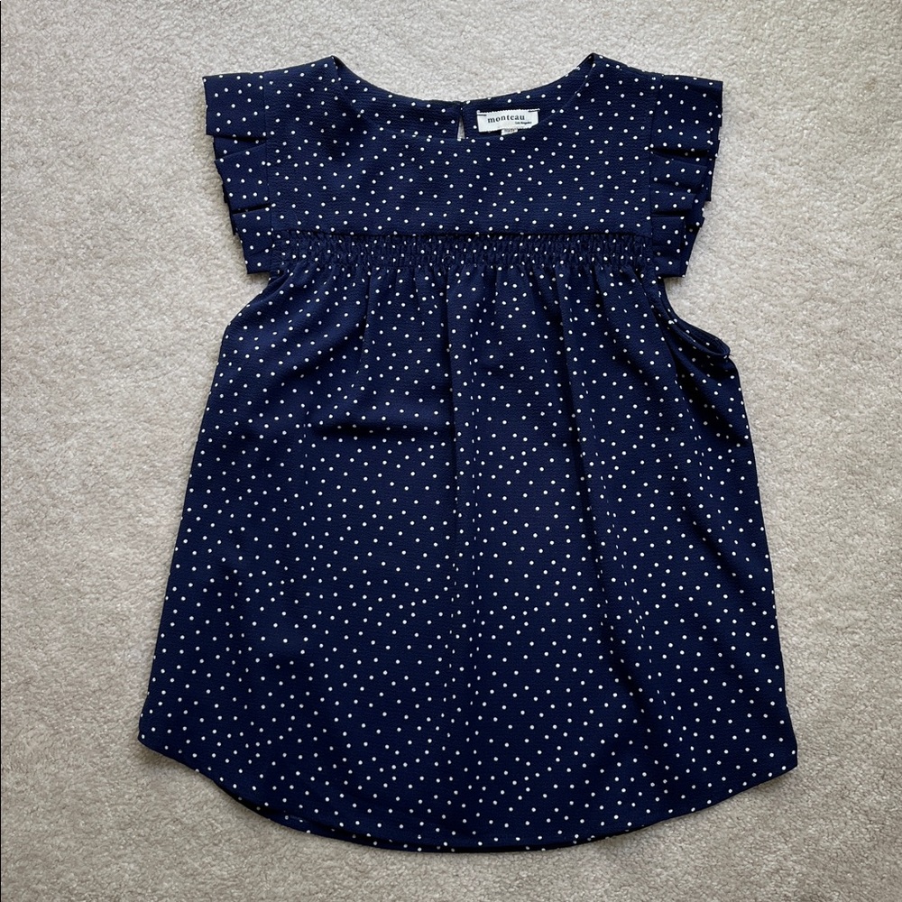 Monteau M Polka Dot Sleeveless Blouse